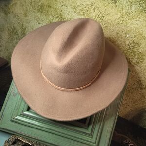 tentree Tan 100% Wool Fedora Style Festival Hat